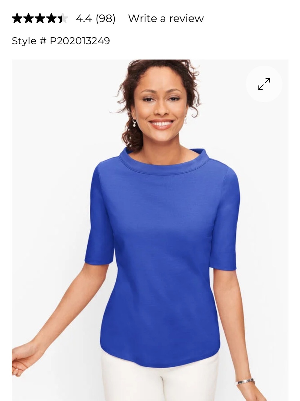 Talbot Women’s Short-Sleeve Boatneck Top - Blue